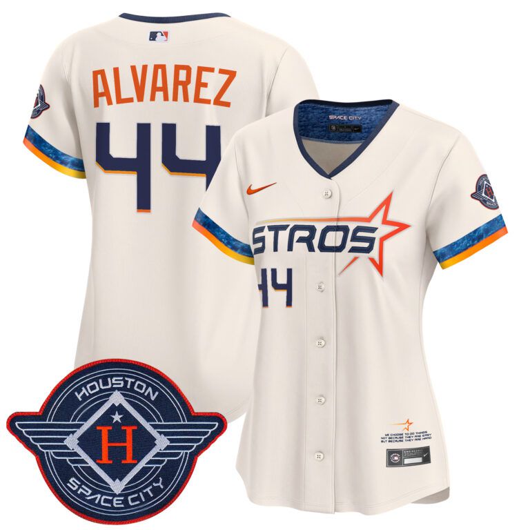 Women Houston Astros #44 Alvarez cream 2025 City Connect Vapor Limited Stitched Jersey
